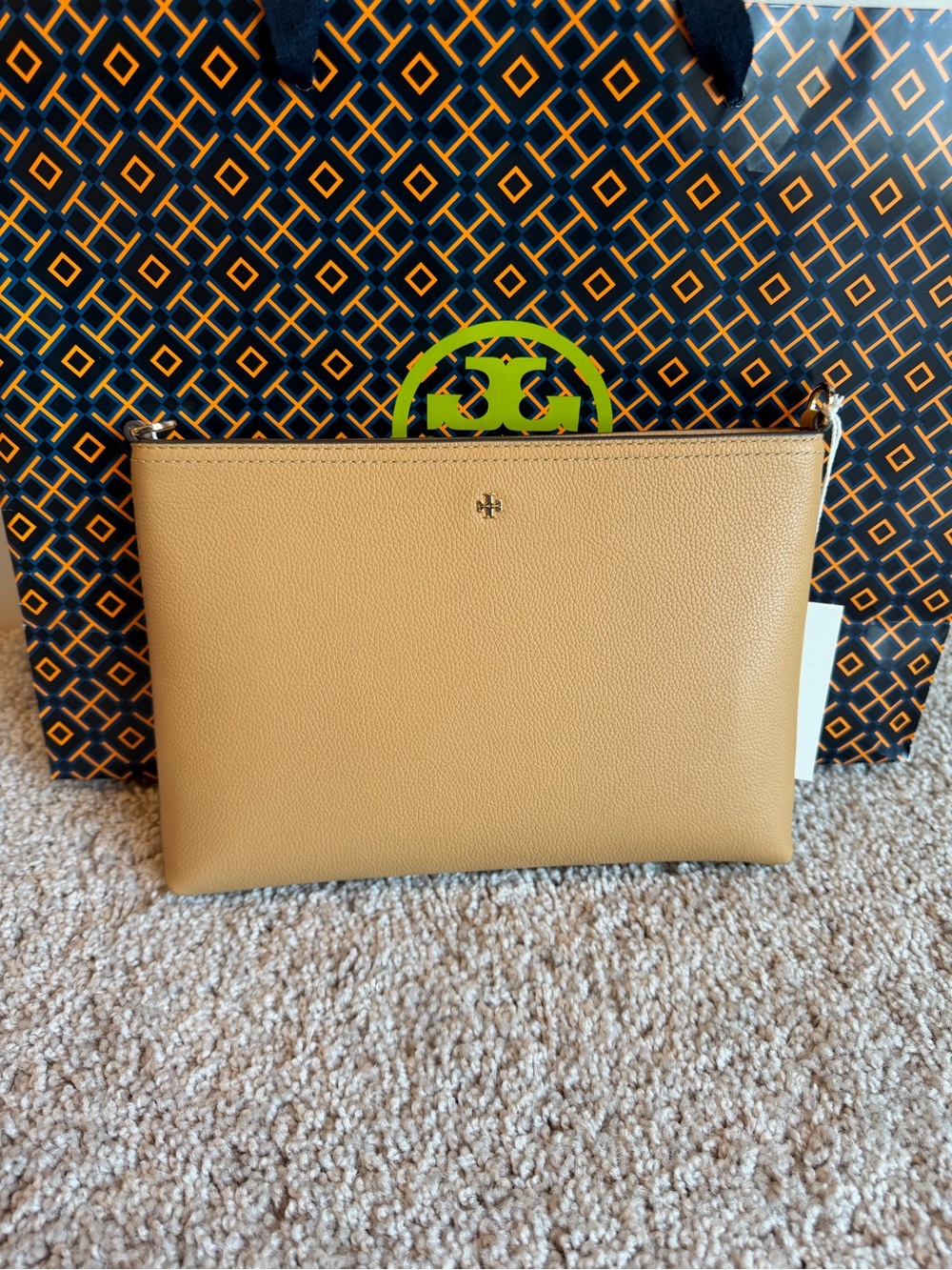 Tory Burch Blake Swingpack Crossbody Bag Warm Biscuit Tan Brown